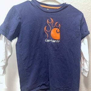 Carhartt Kids Navy and Orange Shirt
